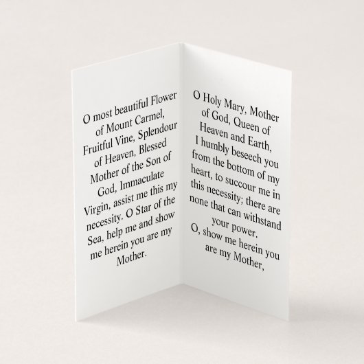 Our Lady of Mount Carmel Prayer Card  (内部)