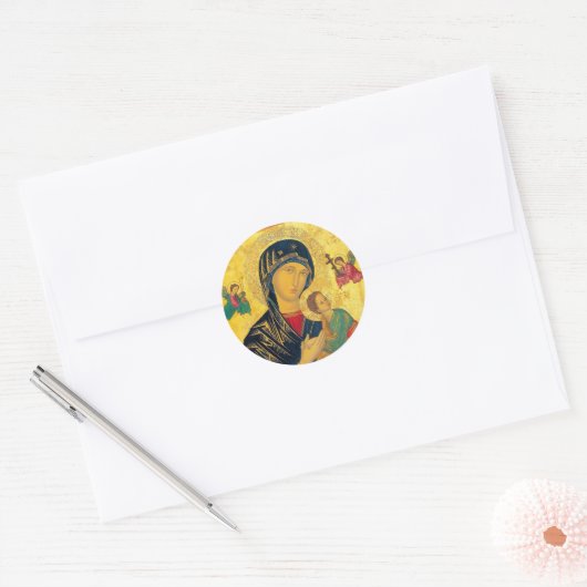 Our Lady of Perpetual Help Stickers  ラウンドシール (封筒)
