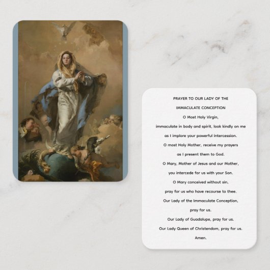 Our Lady of the Immaculate Conception Prayer Card 名刺 (正面/裏面)