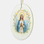 Our Lady of the Rosary God's Peace and Blessings セラミックオーナメント (左)