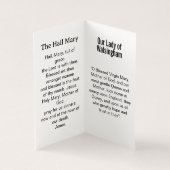 Our Lady of Walsingham Prayer Card (内部)