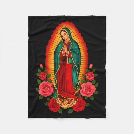 Our Lady Virgen De Guadalupe Saint Virgin Mary - C フリースブランケット (正面)