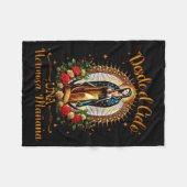Our Lady Virgen De Guadalupe Saint Virgin Mary Nk  フリースブランケット (正面(横))
