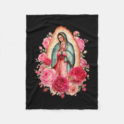 Our Lady Virgen De Guadalupe Saint Virgin Mary Nk  フリースブランケット (正面)