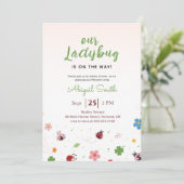 Our Ladybug Girl Baby Shower 招待状 (スタンド正面)