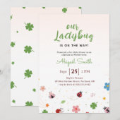 Our Ladybug Girl Baby Shower 招待状 (正面/裏面)
