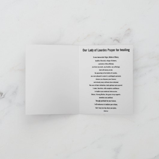 Our Lafy of LourdesFolded Greeting Card カード (内部)