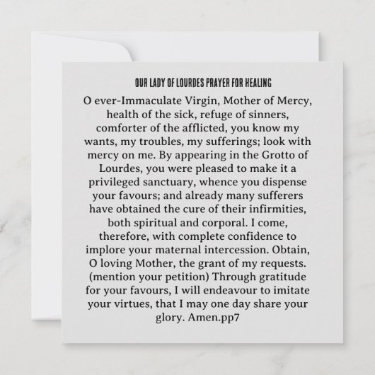 Our Lafy of LourdesFolded Greeting Card カード (裏面)