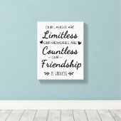 Our Laughs Are Limitless Friendship Quote キャンバスプリント (インサイチュ (ウッドフロア))