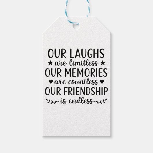 Our Laughs Are Limitless Friendship Quote  ギフトタグ (正面)