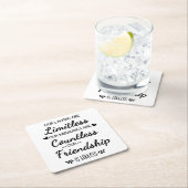 Our Laughs Are Limitless Friendship Quote スクエアペーパーコースター (インサイチュ)