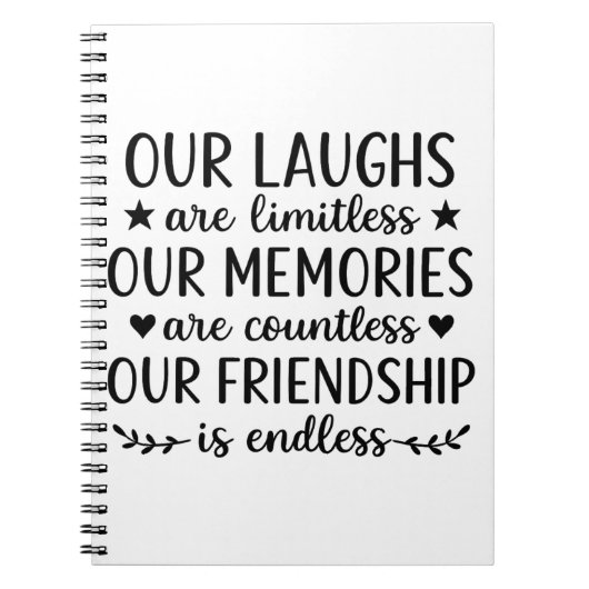 Our Laughs Are Limitless Friendship Quote  ノートブック (正面)