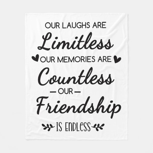 Our Laughs Are Limitless Friendship Quote フリースブランケット (正面)