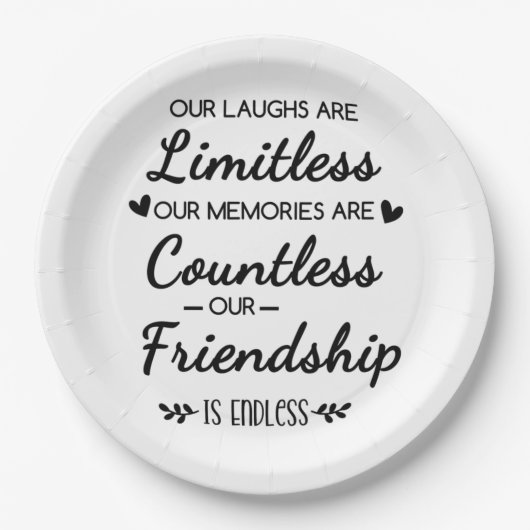 Our Laughs Are Limitless Friendship Quote ペーパープレート (正面)