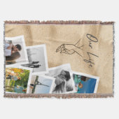 Our Life Custom Couple Photo Cascade with Line Art スローブランケット (正面)
