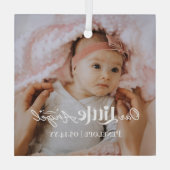 Our Little Angel Sweet Newborn Baby Photo Keepsake ガラスオーナメント (裏面)
