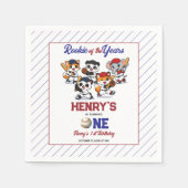 Our Little Animals Baseball 1st Birthday Party スタンダードカクテルナプキン (正面)