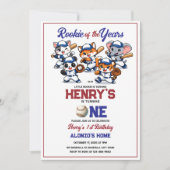 Our Little Animals Baseball 1st Birthday Party 招待状 (正面)