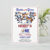 Our Little Animals Baseball 1st Birthday Party 招待状 (スタンド正面)