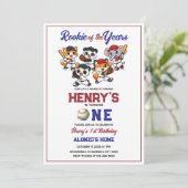 Our Little Animals Baseball 1st Birthday Party 招待状 (スタンド正面)