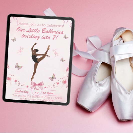 Our Little Ballerina Birthday Invitation 招待状