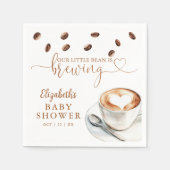 Our Little Bean Is Brewing Coffee Baby Shower スタンダードカクテルナプキン (正面)