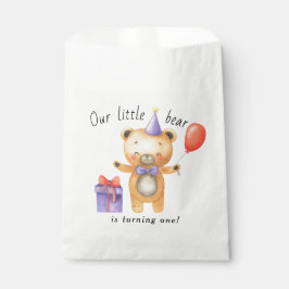 Our Little Bear is turning one Kids Birthday フェイバーバッグ