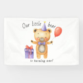 Our Little Bear is turning one Kids Birthday 横断幕 (横)