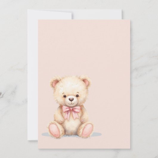 Our Little Bear on the Way Spring Fall Baby Shower 招待状 (裏面)