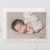 Our Little Bear Pink 3 Photo Birth Announcement  (正面)