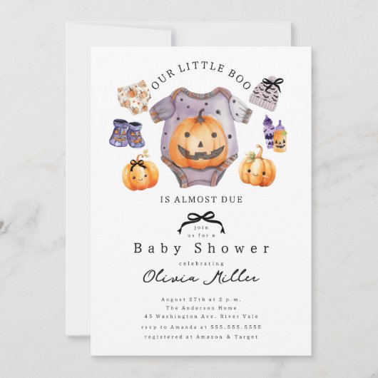 Our Little Boo Baby Shower Invitation 招待状 (正面)