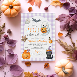 Our Little BOO Cute Ghost Halloween 2nd Birthday 招待状