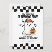 Our Little Boo is turning 2 Birthday Invitation 招待状 (正面)