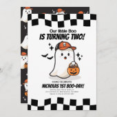 Our Little Boo is turning 2 Birthday Invitation 招待状 (正面/裏面)