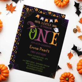 Our Little Boo Turning One, Halloween 1st Birthday 招待状