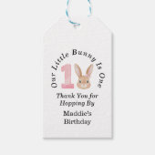 Our Little Bunny Is One 1st Birthday Thank You  ギフトタグ (正面)