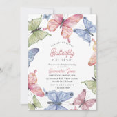 Our Little Butterfly Gender Neutral Baby Shower 招待状 (正面)