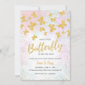 Our Little Butterfly Gold Glitter Invitation 招待状 (正面)