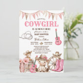 Our Little Cowgirl Wild West Baby Shower 招待状 (スタンド正面)