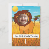 Our Little Cub Is Turning 1 Birthday Invitation |  招待状 (正面)