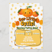 Our Little Cutie clementine birthday 招待状 (正面/裏面)