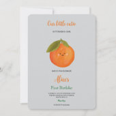 Our little cutie orange design birthday invitation 招待状 (正面)