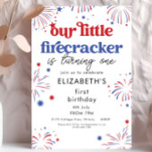 Our Little Firecracker 1st Birthday Invitation 招待状