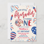 Our Little Firecracker is turning one invitat 招待状 (正面)