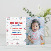 Our Little Firecrcker 1st誕生日パーティー写真 招待状 (スタンド正面)