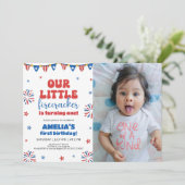 Our Little Firecrcker 1st誕生日パーティー写真 招待状 (スタンド正面)