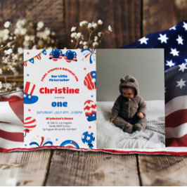 Our Little Firecrcker 1st誕生日パーティー写真 招待状