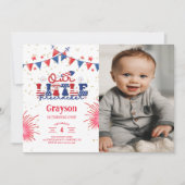 Our Little Firecrcker 1st誕生日パーティー写真 招待状 (正面)