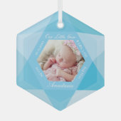 Our Little Gem December Birthstone Baby Birth Stat ガラスオーナメント (正面)