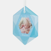 Our Little Gem December Birthstone Baby Birth Stat ガラスオーナメント (正面左)